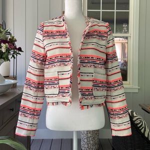 Anthropologie Belle Vere Tweed Open Jacket